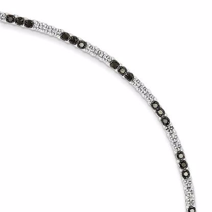 QDX1223 White Night Sterling Silver White & Black Diamond Bracelet