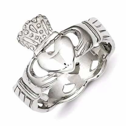 QR955-8 Celtic Sterling Silver Solid Claddagh Ring