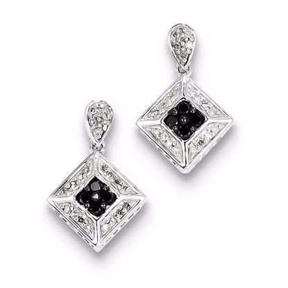 QE10872 White Night Sterling Silver Diamond Earrings