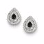 QE7833 White Night Sterling Silver Black and White Diamond Post Earrings