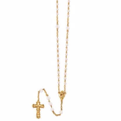 RF290 Confirmation/Communion Gold-tone, Aurora Borealis crystal  rosary