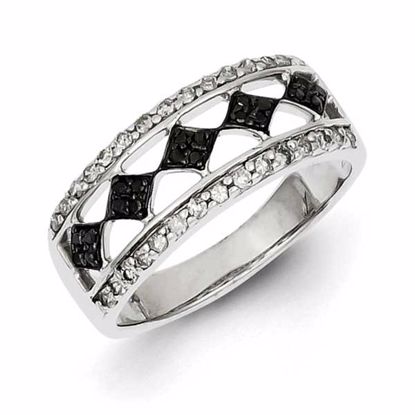 QR5412-6 White Night Sterling Silver Rhodium Plated Back & White Diamond Ring