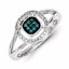 QR5280-8 White Night Sterling Silver White & Blue Diamond Ring