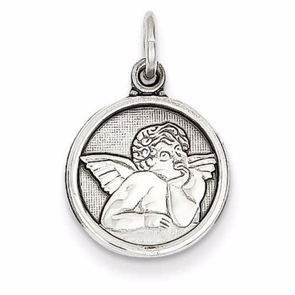 D1508 Confirmation/Communion 14k White Gold Polished Angel Charm