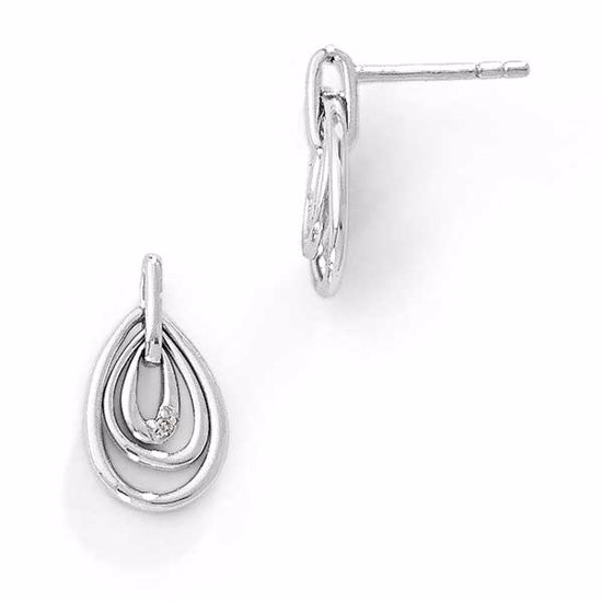 QW331 White Ice SS White Ice Teardrop Diamond Post Earrings