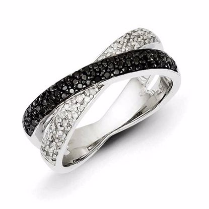 QR5406-8 White Night Sterling Silver Rhodium Plated Back & White Diamond Ring