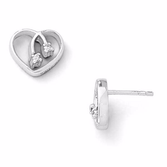 QW158 White Ice SS White Ice .04ct Diamond Heart Earrings