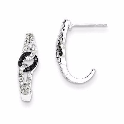 QE10858 White Night Sterling Silver Diamond Earrings