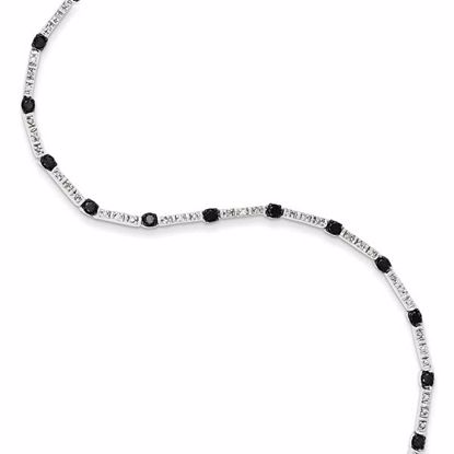 QDX1222 Closeouts Sterling Silver White & Black Diamond Bracelet