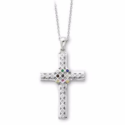 QSX106 Confirmation/Communion Sterling Silver The Lord Is My Shepherd 18in Cross Necklace