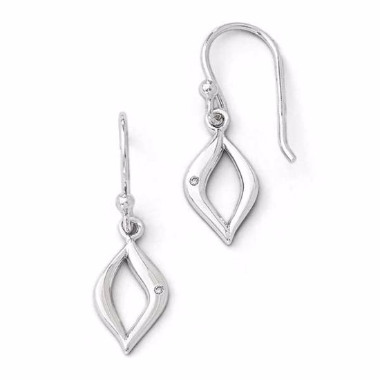 QW335 White Ice SS White Ice Diamond Shepherd Hook Earrings