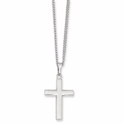 KW400-18 Kelly Waters 18in Rhodium-plated Medium Cross Necklace