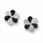 QE10829 White Night Sterling Silver Black and White Diamond Earrings