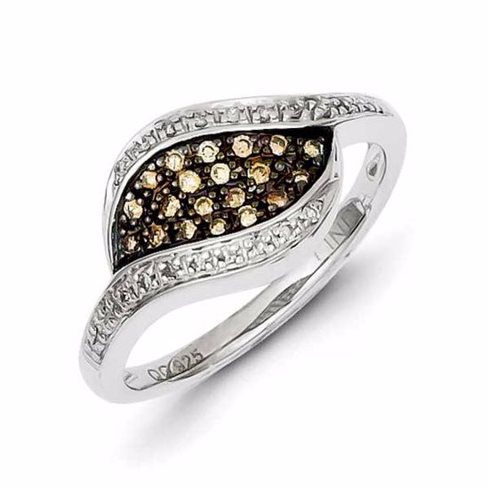 QR5151-8 Confirmation/Communion Sterling Silver Champagne Diamond Fancy Marquise Ring