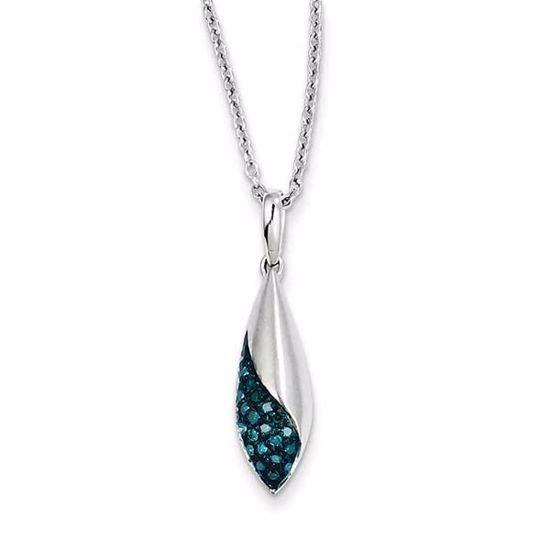 QP3719 White Night Sterling Silver Blue Diamond Pendant