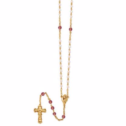 RF292 Vatican Gold-tone, light purple Aurora Borealis crystal rosary