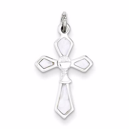 QC3325 Confirmation/Communion Sterling Silver Chalice Cross Charm