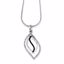 QP3844 Closeouts Sterling Silver Black and White Diamond Pendant