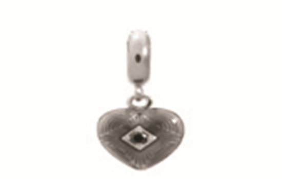 1350-1 Big Heart - Sterling Silver - Grey