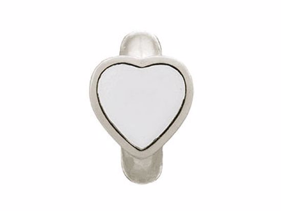 41200-1 White Enamel Heart Silver