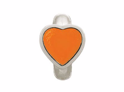 41200-4 Coral Enamel Heart Silver