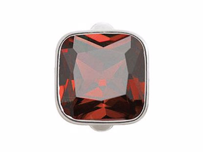 41205-2 Big Garnet Cube Silver