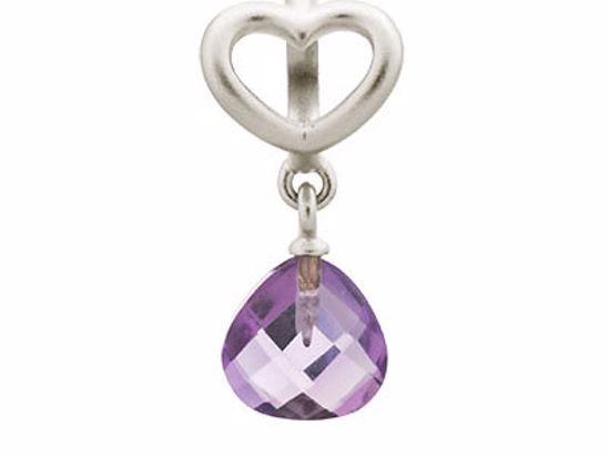 43273-5 Amethyst Heart Grip Drop Silver