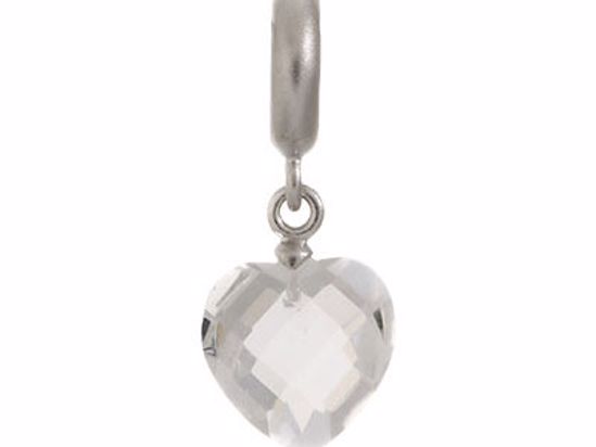 43304-1 Clear Heart Cut Drop Silver