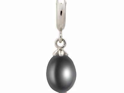 43306-4 Black Pearl Drop Silver