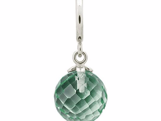 43352-5 Green Amethyst Love Drop Silver