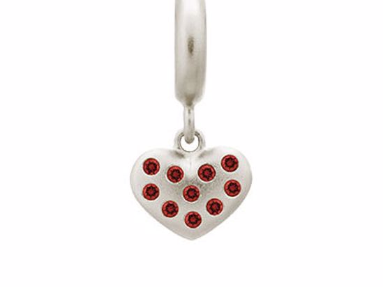 43600-4 Garnet Million Heart Drop Silver