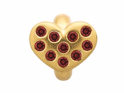 51501-2 Garnet Heart of Love Gold