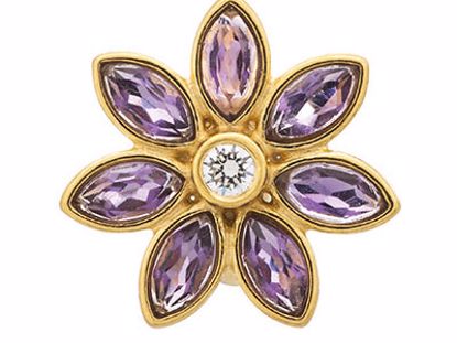 51502-1 Big Amethyst Flower Gold