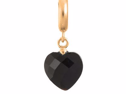 53351-2 Black Heart Cut Drop Gold