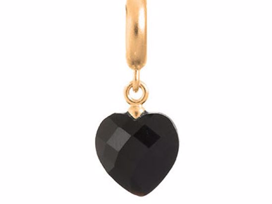 53351-2 Black Heart Cut Drop Gold