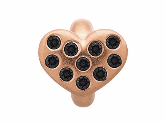 61501-1 Black Heart of Love Rose Gold