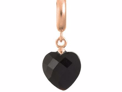 63351-2 Black Heart Cut Drop Rose Gold