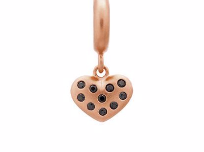 63650-2 Black Million Heart Drop Rose Gold