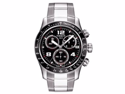 T0394171105702 V8 Men's Black Quartz Chronograph Steel Watch