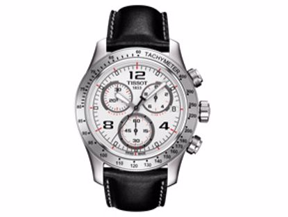 T0394171603702 V8 Men's Silver Quartz Chronograph Sport Watch