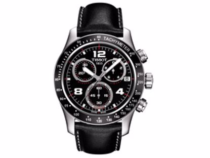 T0394171605702 V8 Men's Black Quartz Chronograph Sport Watch