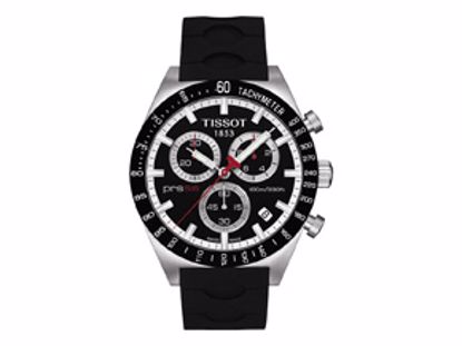 T0444172705100 PRS 516 Men's Black Quartz Chronograph Stainless Steel Watch With Black Rubber Strap