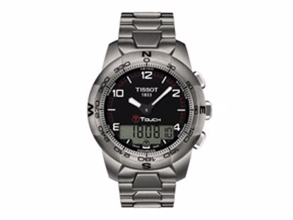 T0474204405700 Ttouch II Men's Black Quartz Touch Watch