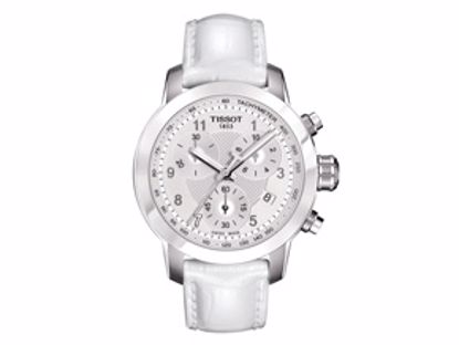 T0552171603200 PRC 200 Women's Danica Patrick Limited Edition Quartz Watch - Silver Dial With White Leather Strap