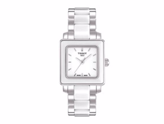 T0643102201100 Cera Square Ladies White Quartz Ceramic Trend watch