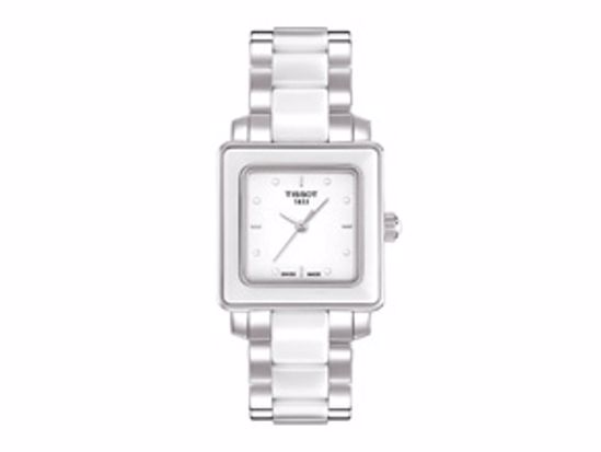 T0643102201600 Cera Square Ladies White Diamonds Quartz Ceramic Trend watch