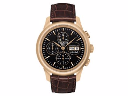 T41531751 LeLocle Men's Black Automatic Valjoux Chronograph Classic Watch