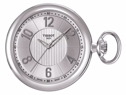 T82655032 Pocket Men's Brass Silver Mechanical Pocket Watch