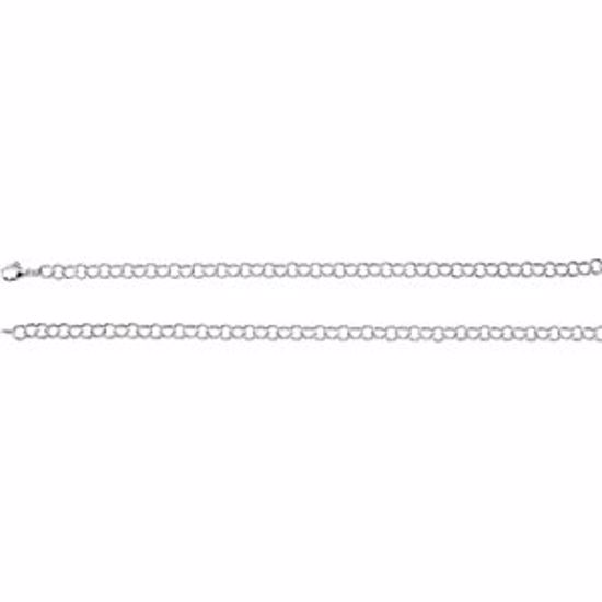 CH673:295182:P Sterling Silver 6.25mm Link Ring Chain 7" Chain
