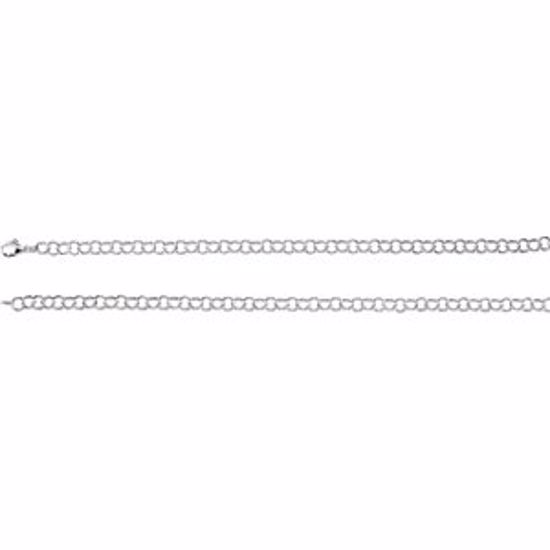 CH673:295185:P Sterling Silver 6.25mm Link Ring Chain 20" Chain
